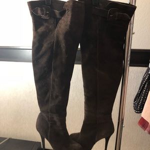 Brown over knee boot